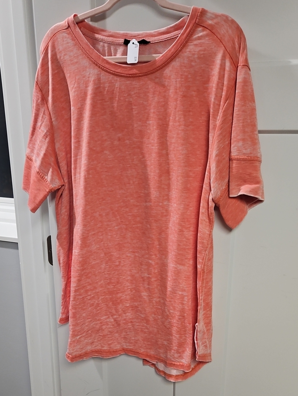 Jane and Delancey Washed Coral Short Sleeve Tee